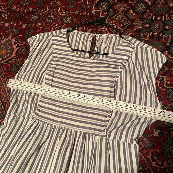 Seraphine Maternity Blue and White Striped Nursing Blouse - Picture 8 of 11